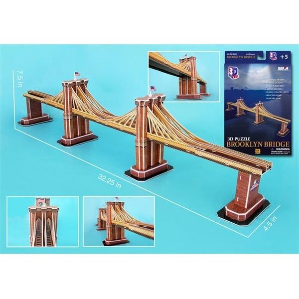 3D Puzzles 3D Puzzles CF107H Brooklyn Bridge 3D Puzzle - 64 Pieces CF107H